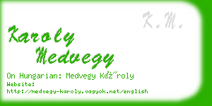 karoly medvegy business card